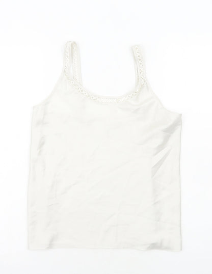 Womens UK Size 10 Marks and Spencer White Basic Tank