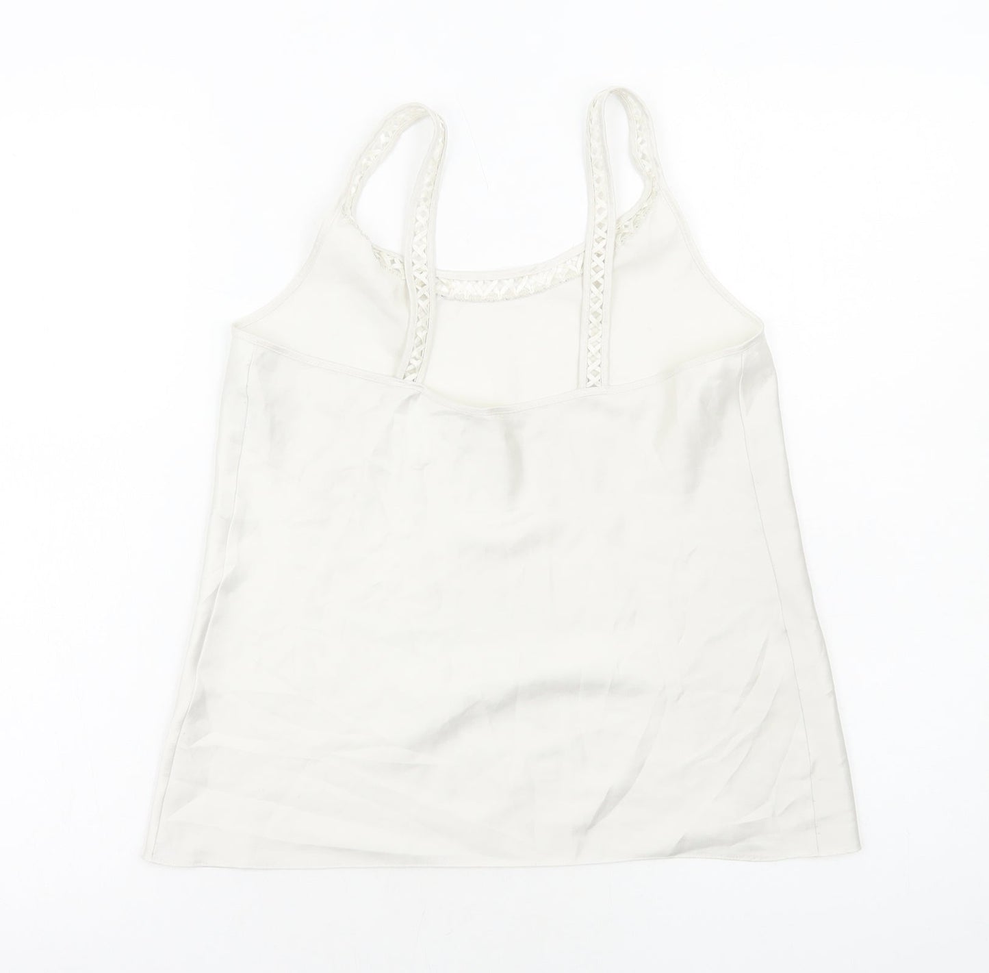 Womens UK Size 10 Marks and Spencer White Basic Tank