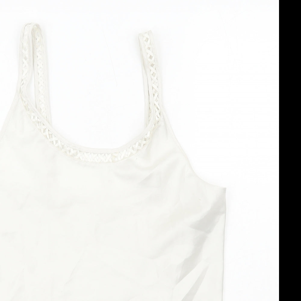 Womens UK Size 10 Marks and Spencer White Basic Tank