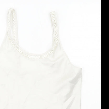 Womens UK Size 10 Marks and Spencer White Basic Tank