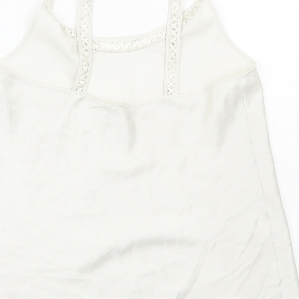 Womens UK Size 10 Marks and Spencer White Basic Tank