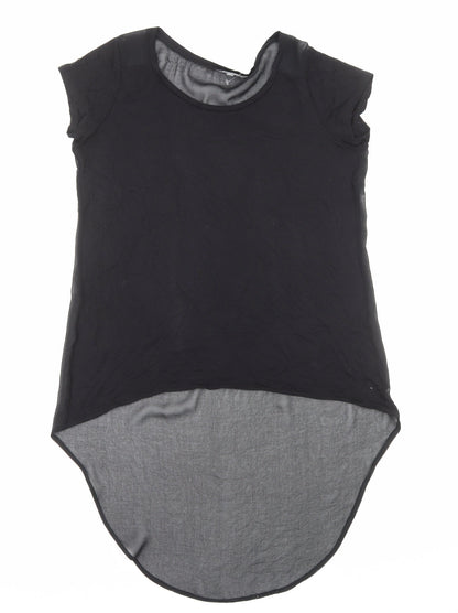 Limited Collection Womens Black Polyester Basic Tank Size 12 Boat Neck - Asymmetric