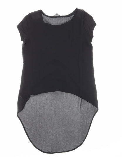 Limited Collection Womens Black Polyester Basic Tank Size 12 Boat Neck - Asymmetric