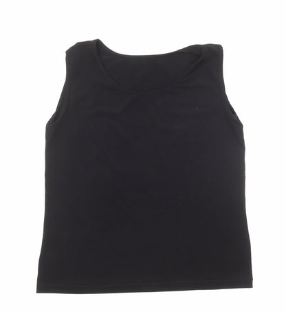 Womens UK Size L Preworn Black Basic Tank
