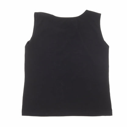 Womens UK Size L Preworn Black Basic Tank