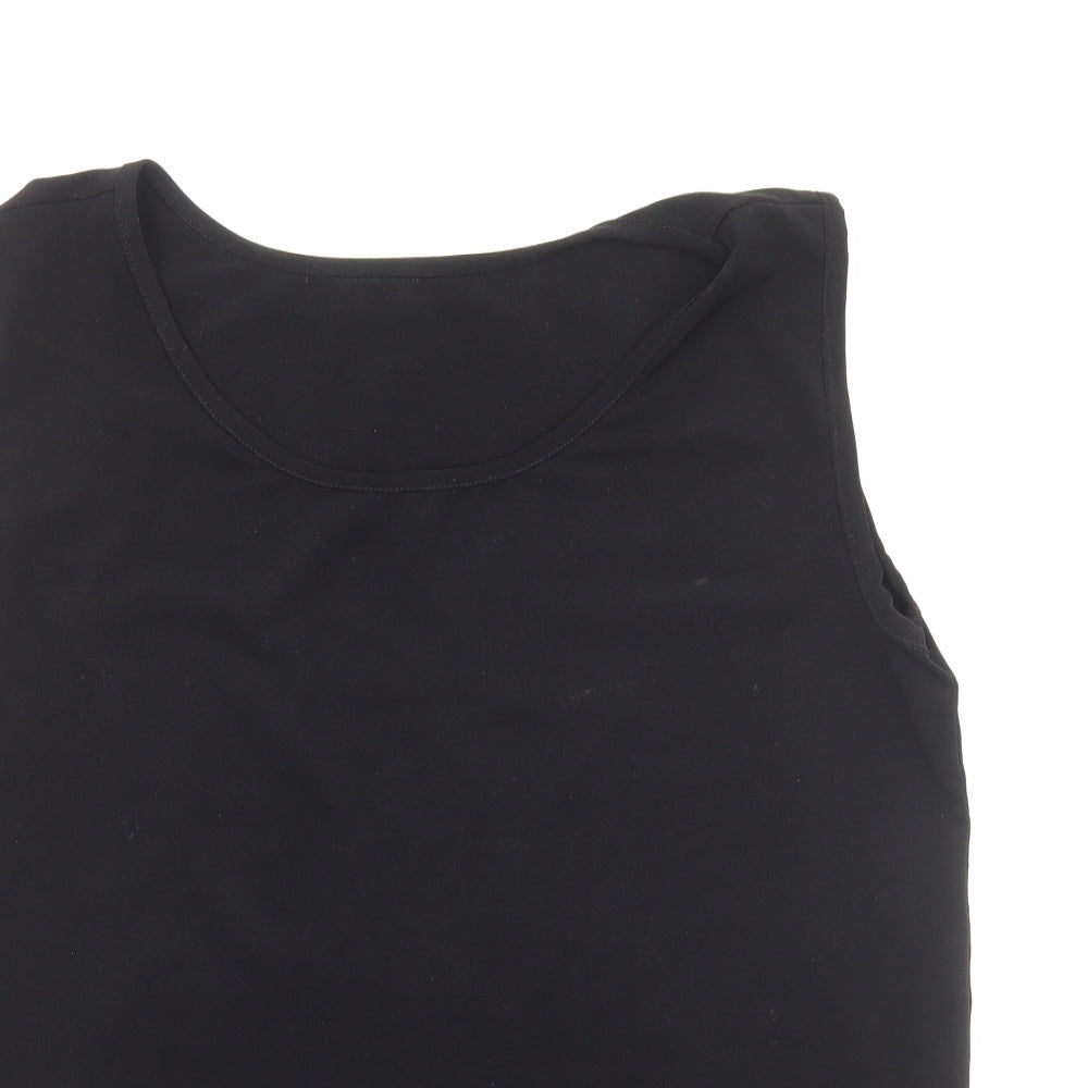 Womens UK Size L Preworn Black Basic Tank