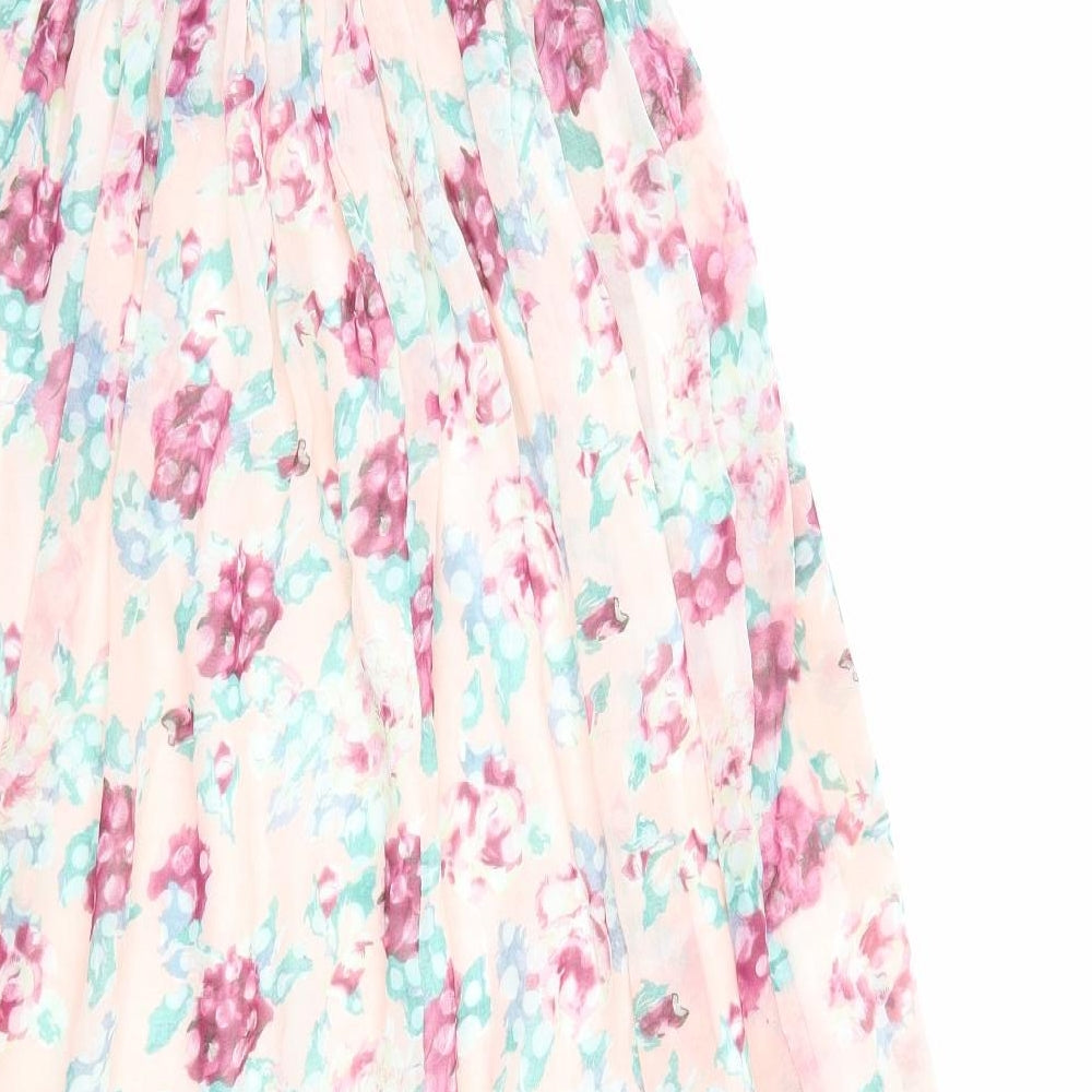 TU Womens Multicoloured Floral Polyester A-Line Size M Sweetheart Pullover - Shirred Back