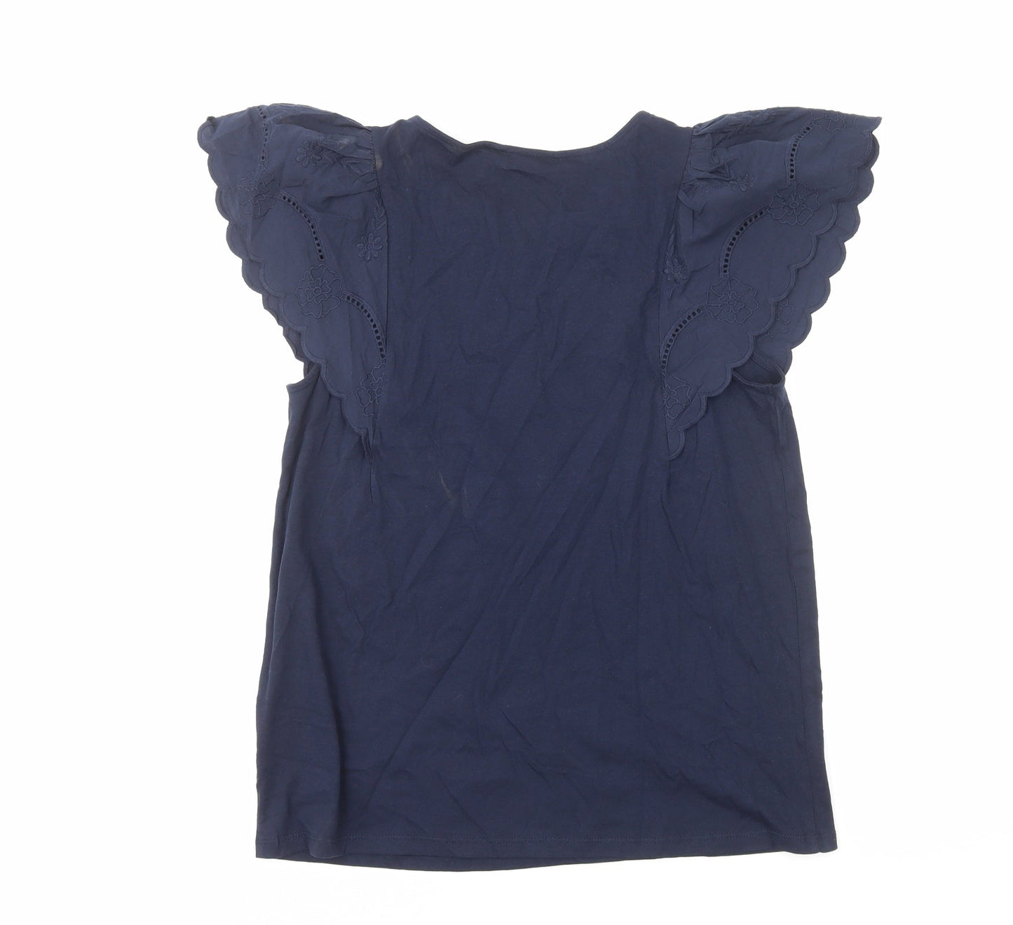 Marks and Spencer Womens Blue Viscose Basic Tank Size 10 Scoop Neck