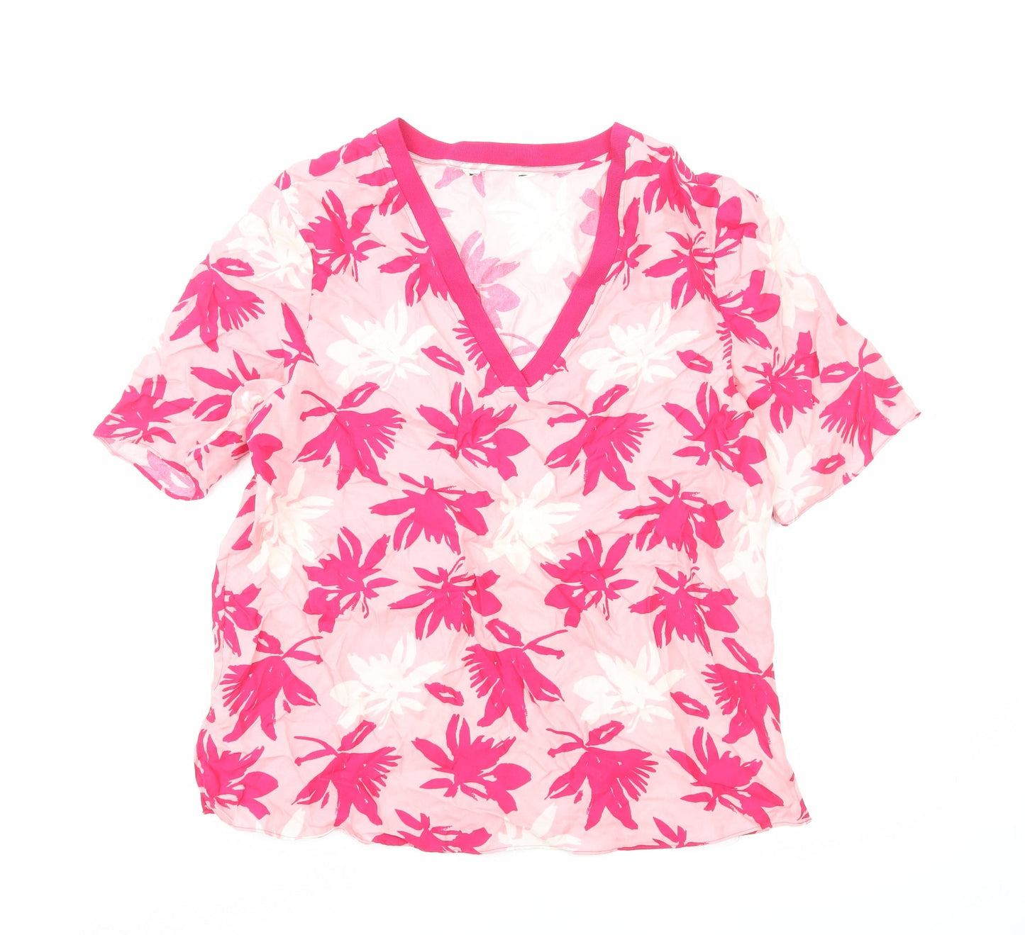 Womens UK Size M Preworn Pink Basic T-Shirt