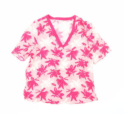 Womens UK Size M Preworn Pink Basic T-Shirt