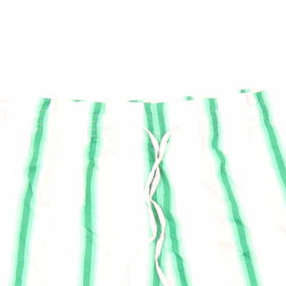 Marks and Spencer Womens White Striped Viscose Bermuda Shorts Size 22 Regular Drawstring