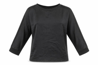 Fransa Womens Black Polyester Basic Blouse Size XS Round Neck
