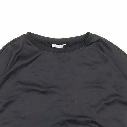 fransa Womens Black Polyester Basic Blouse Size XS Round Neck