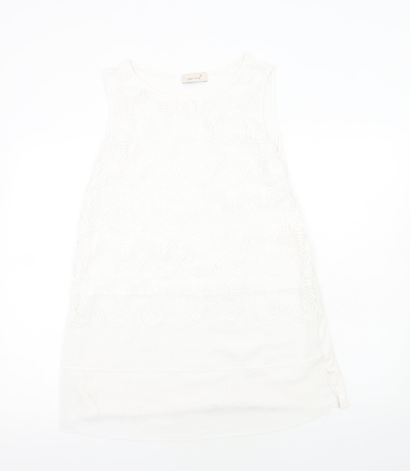 Womens UK Size M Per Una White Basic Tank