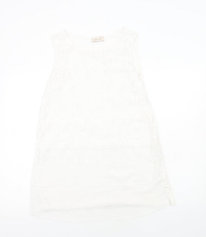 Womens UK Size M Per Una White Basic Tank