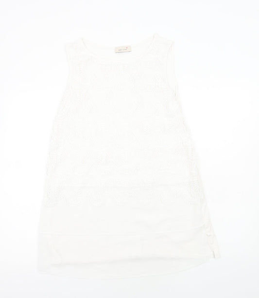 Womens UK Size M Per Una White Basic Tank