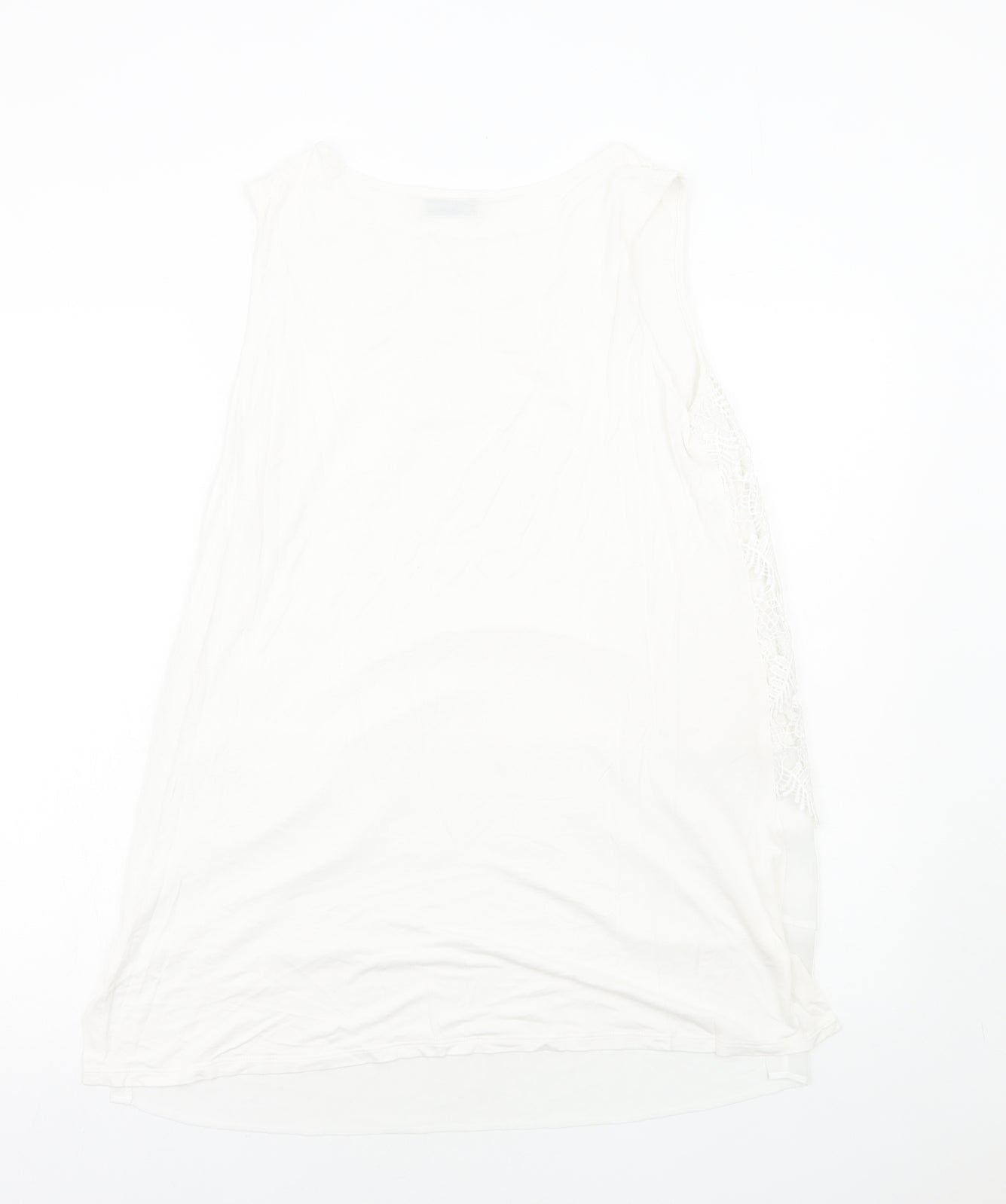 Womens UK Size M Per Una White Basic Tank