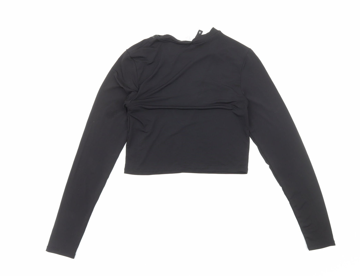 Womens UK Size S H&M Black Cropped T-Shirt