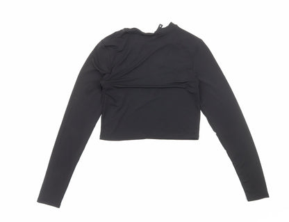 Womens UK Size S H&M Black Cropped T-Shirt