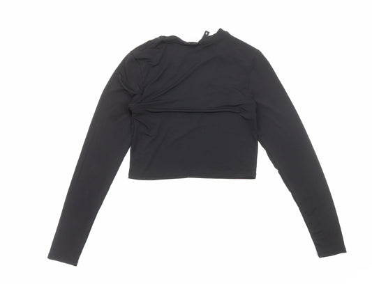 Womens UK Size S H&M Black Cropped T-Shirt