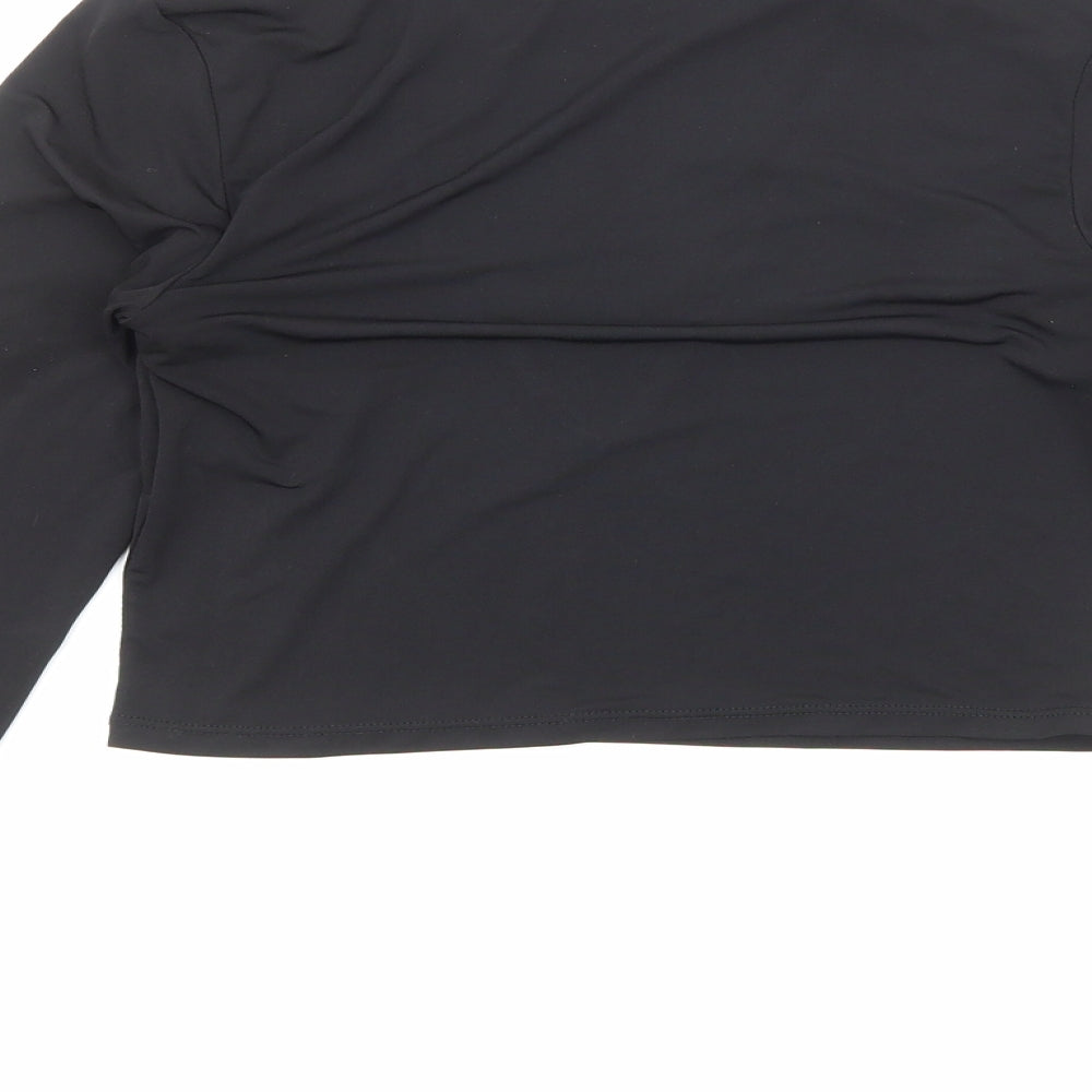 Womens UK Size S H&M Black Cropped T-Shirt
