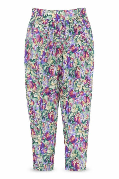 Georgiou Womens Multicoloured Floral Viscose Trousers Size S L28 in Regular Hook & Loop