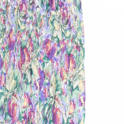 Georgiou Womens Multicoloured Floral Viscose Trousers Size S L28 in Regular Hook & Loop