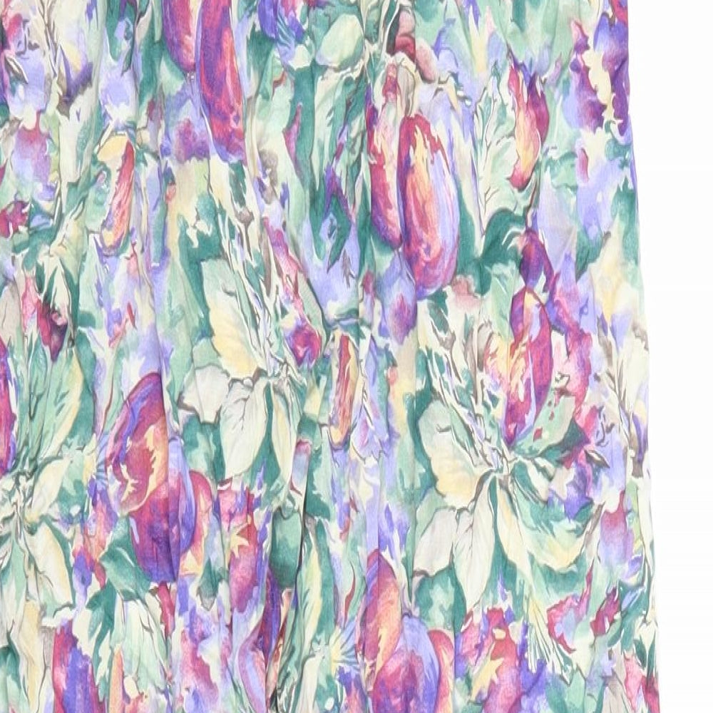 Georgiou Womens Multicoloured Floral Viscose Trousers Size S L28 in Regular Hook & Loop