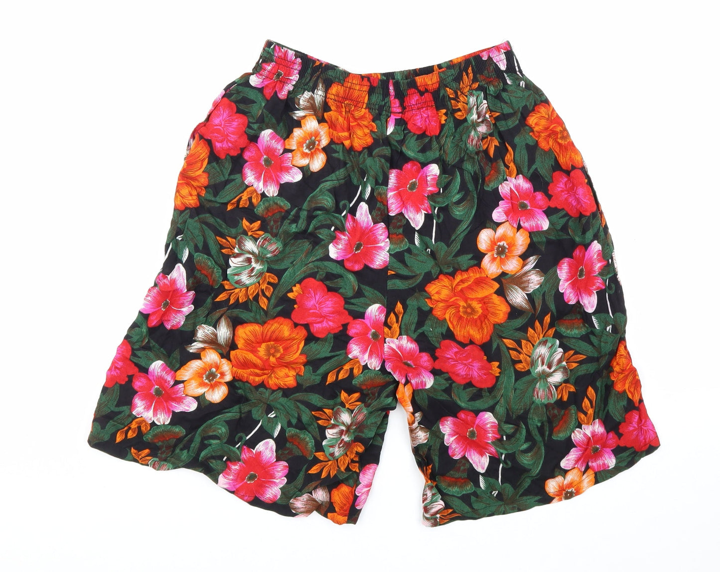 35th 10th Womens Multicoloured Floral Viscose Bermuda Shorts Size XS L6 in Regular Hook & Loop