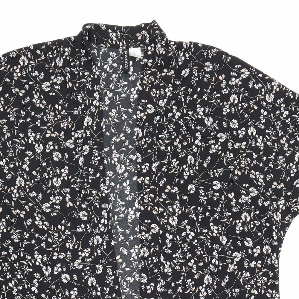 Womens UK Size XS Divided Black Kimono Blouse
