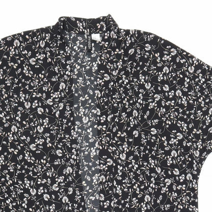 Womens UK Size XS Divided Black Kimono Blouse