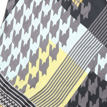 Divided Womens Multicoloured Geometric Polyester Swing Skirt Size 12 Hook & Loop