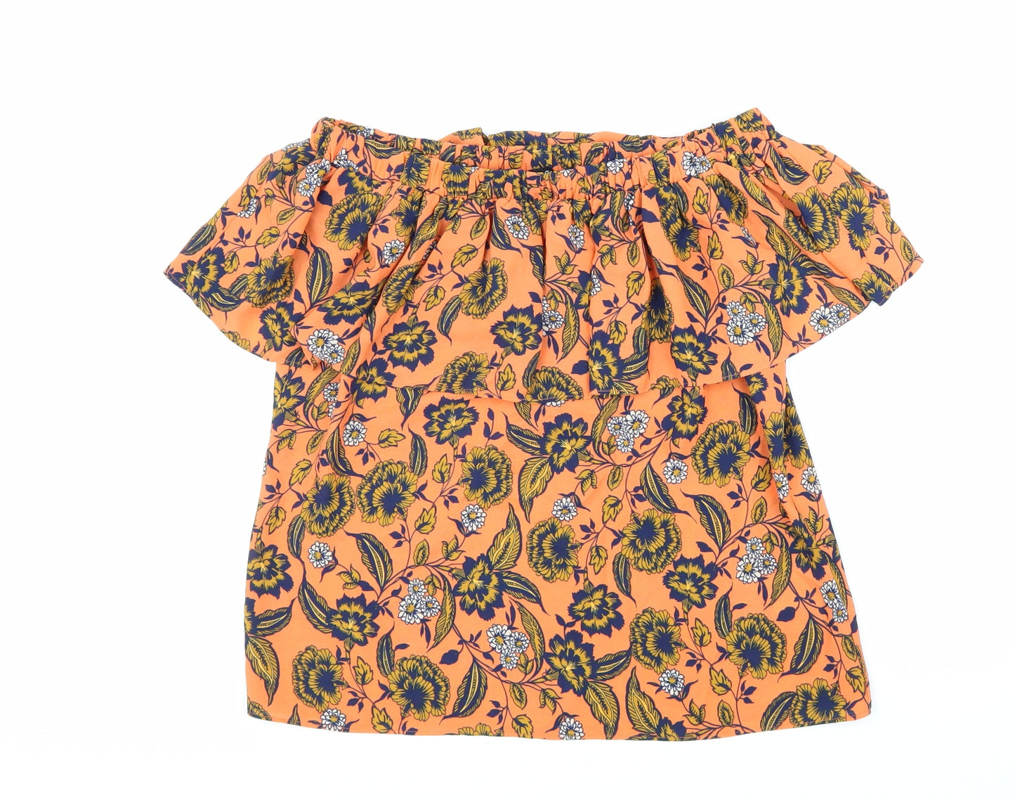 Womens UK Size 8 Peacocks Orange Basic Blouse