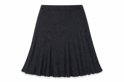 Ann Marrie Womens Black Polka Dot Viscose A-Line Skirt Size 14 Hook & Loop