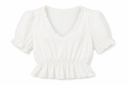Womens UK Size 8 Topshop White Cropped T-Shirt