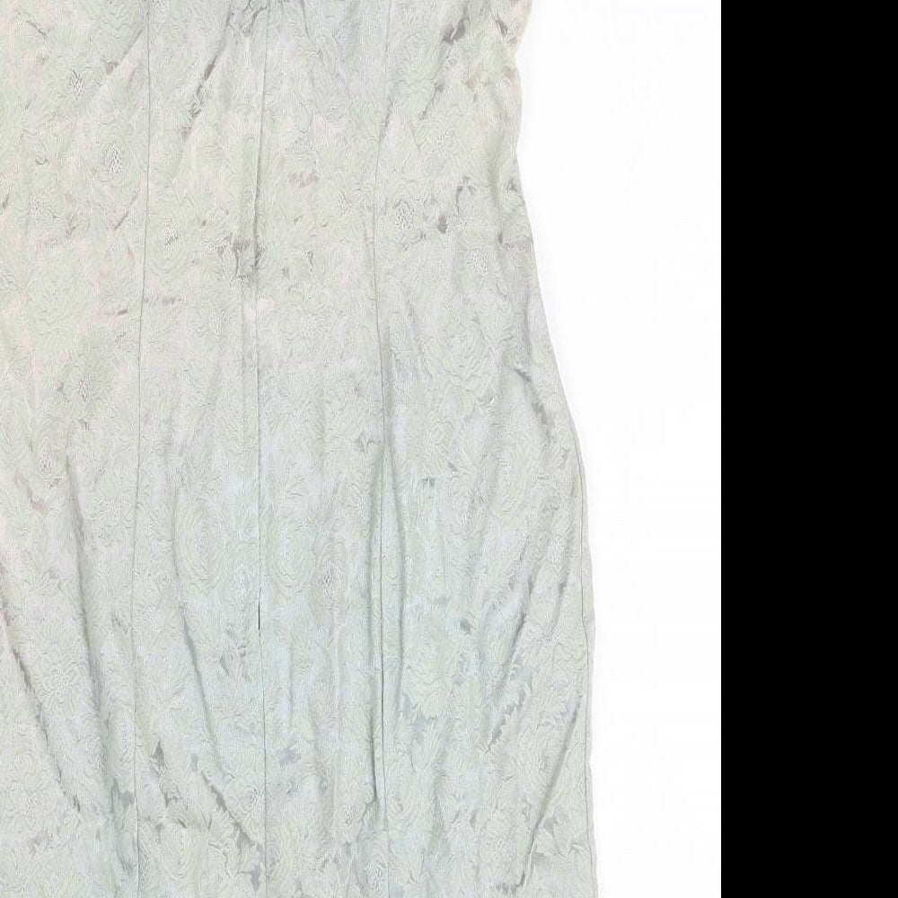 Hamells Womens Green Cotton Pencil Dress Size 8 Off the Shoulder Zip