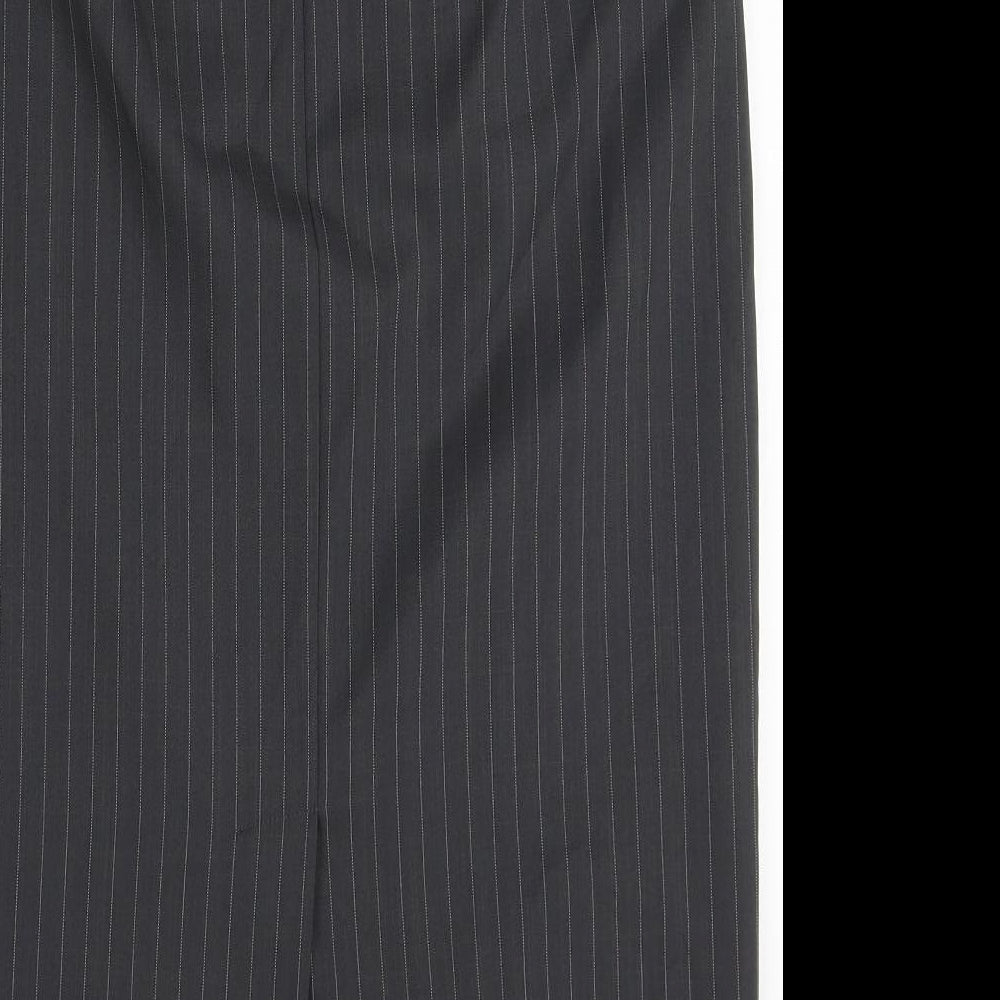 George Womens Black Striped Polyester Straight & Pencil Skirt Size 14 Zip
