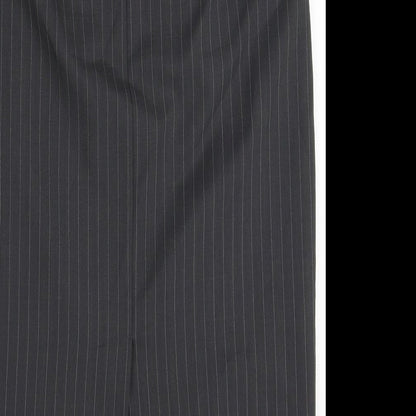 George Womens Black Striped Polyester Straight & Pencil Skirt Size 14 Zip