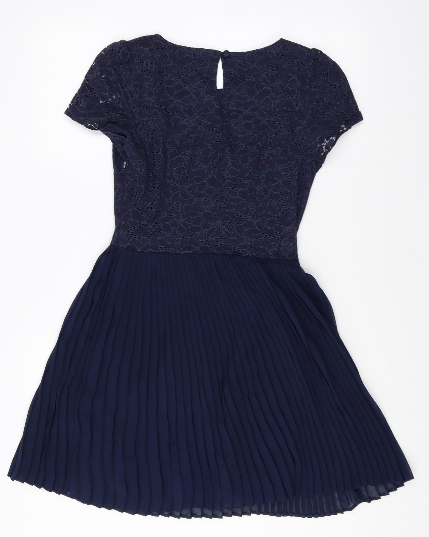 Atmosphere Womens Purple Cotton Fit & Flare Size 8 Boat Neck Zip