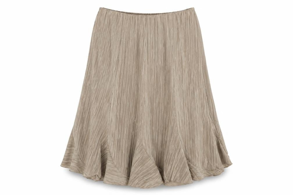 Forever Womens Brown Striped Polyester A-Line Skirt Size L
