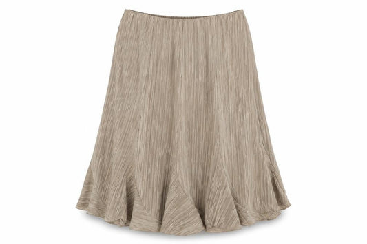 Forever Womens Brown Striped Polyester A-Line Skirt Size L