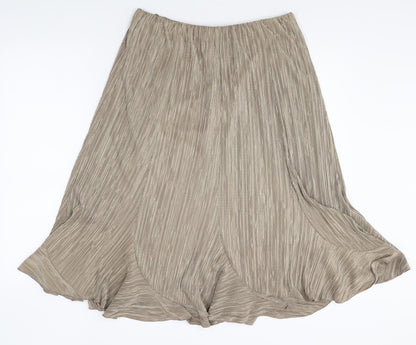 Forever Womens Brown Striped Polyester A-Line Skirt Size L