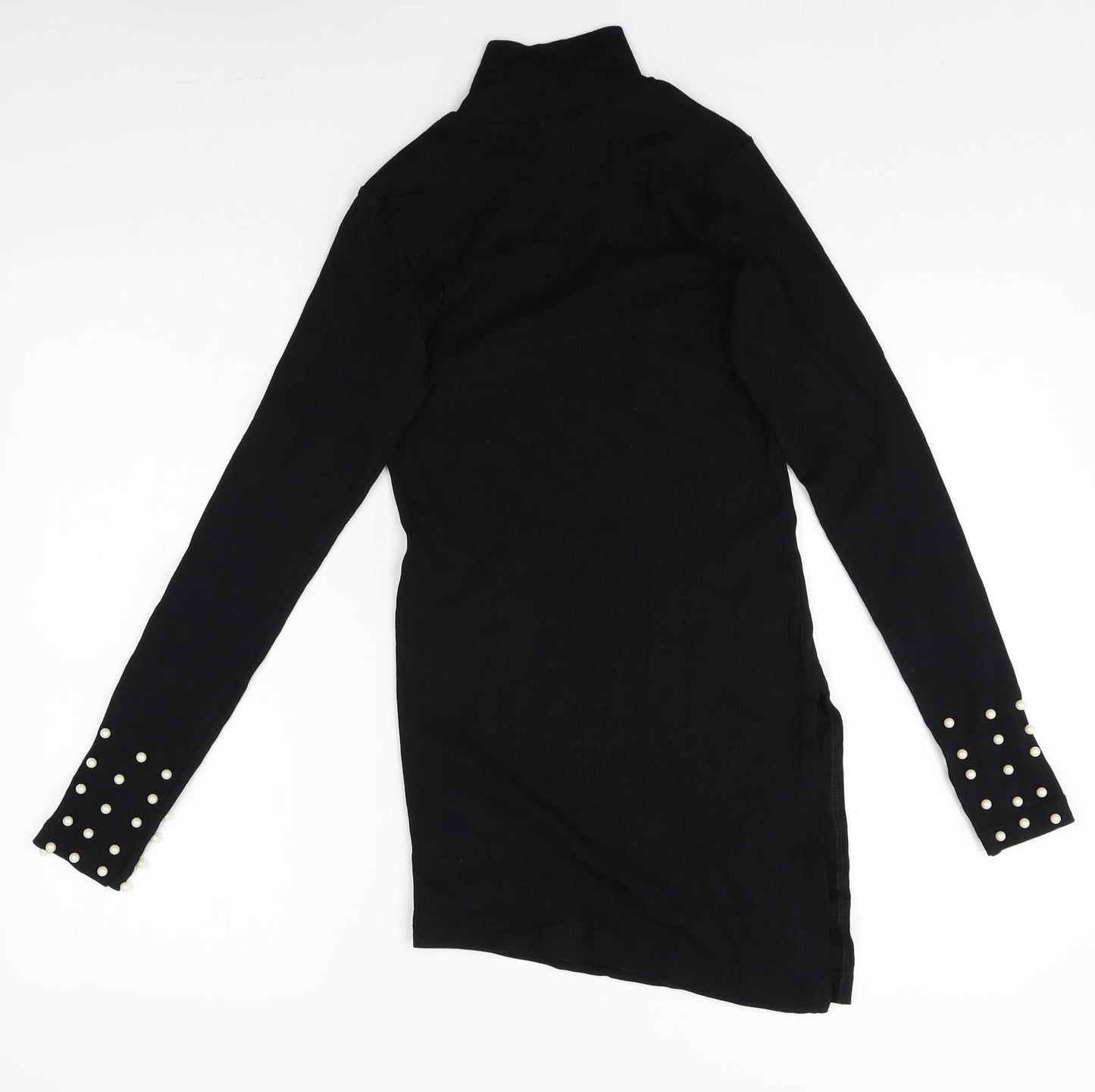 Womens UK Size S Preworn Black Basic T-Shirt