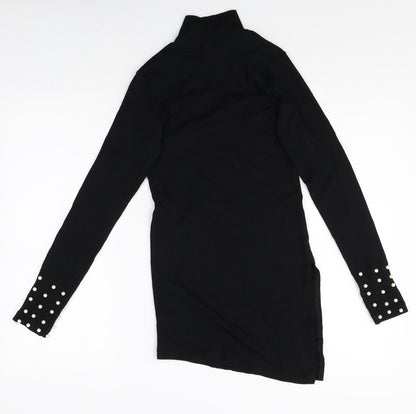 Womens UK Size S Preworn Black Basic T-Shirt