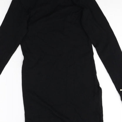 Womens UK Size S Preworn Black Basic T-Shirt