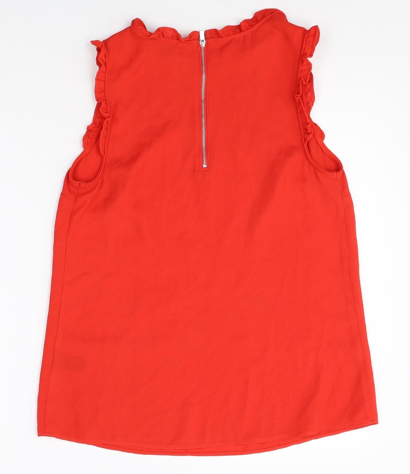 Womens UK Size 10 Papaya Red Basic Tank