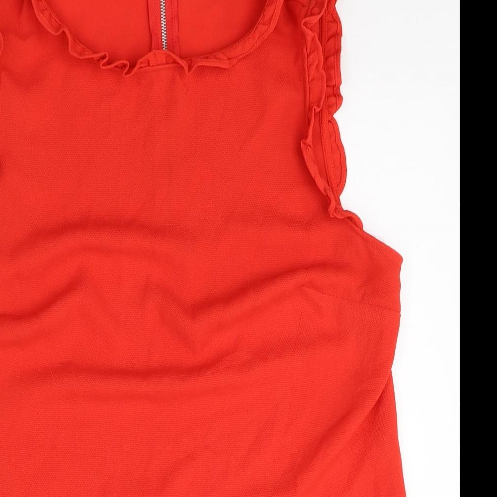 Womens UK Size 10 Papaya Red Basic Tank