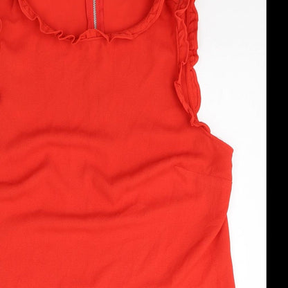 Womens UK Size 10 Papaya Red Basic Tank