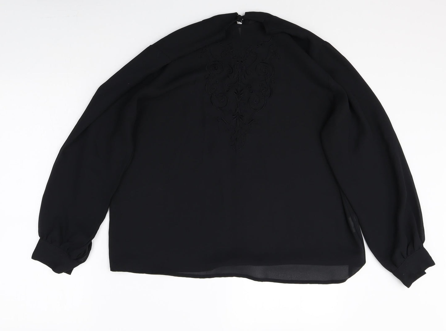 Womens UK Size 18 Preworn Black Basic Blouse