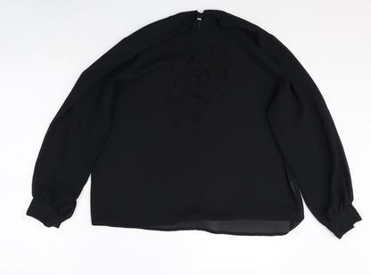 Womens UK Size 18 Preworn Black Basic Blouse